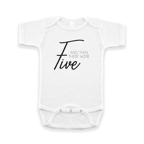 Then There Were Five Infant Bodysuit, White, Natural Colors (Natural)