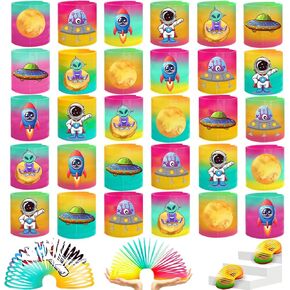 Space Rainbow Spring ، 30pcs Party Forms لـ Rainbow Slinky ، عيد ميلاد ، كرنفال ، جوائز ، حقائب Goodie ، حشو Pinata ، لوازم حفلة اللعبة