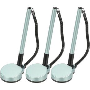 PATIKIL 3PCS قلم آمن مع سلسلة لاصق وحامل القلم الأمني ​​، ومكافحة الاستقبال أقلام سطح المكتب قلم الأسود الحبر الملؤلات لمكتب مكتب مكان العمل لوازم المنزل ، قاعدة مستديرة ، نغمة ذهبية