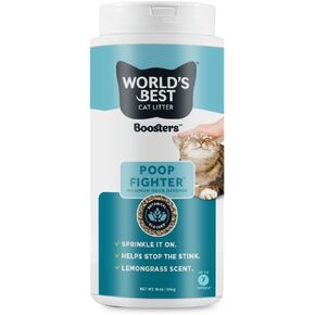 Best Cat Litter® Boosters ™ Poop Fighter® | طبيعية ومستدامة القمامة المضافة | يلغي روائح البول والبول والأمونيا | Botanical Blocker ™ Technology | 18 أوقية علبة