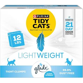 Purina Tidy Cats منخفض الغبار ، Cat متعدد ، تكتل الصيغة مكافحة القمامة الرائحة ، الينابيع الصافية الخفيفة الوزن - 12 رطل.