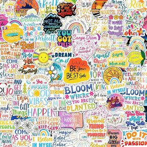 200PCS Affirmation Stickers, Holographic Motivational Sticker Pack, Positive Journal Encouraging Shiny Quotes for Kids, Teachers, Classroom, Waterproof Scrapbook Supplies (200)