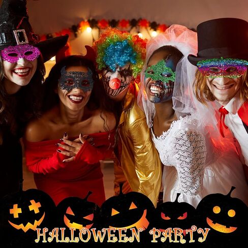 Chivao 50 Pcs Lace Mask Masquerade Venetian Eyemask Mardi Gras Mask Halloween Carnival Birthday Graduation Party Costume in Saudi Arabia