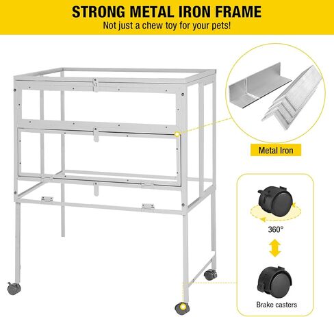 Guinea Pig Cage Hamster Cage All-Around Metal Frame Rat House on Wheels,Small Animal Cage with Deeper Tray in Kuwait