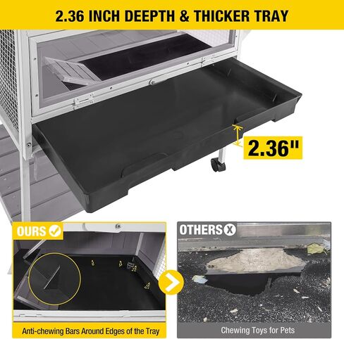 Guinea Pig Cage Hamster Cage All-Around Metal Frame Rat House on Wheels,Small Animal Cage with Deeper Tray in Kuwait