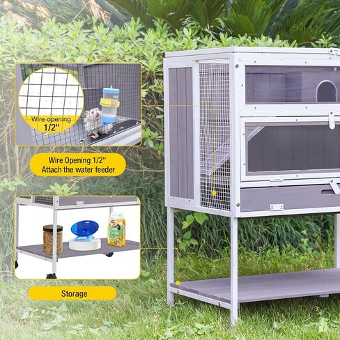 Guinea Pig Cage Hamster Cage All-Around Metal Frame Rat House on Wheels,Small Animal Cage with Deeper Tray in Kuwait