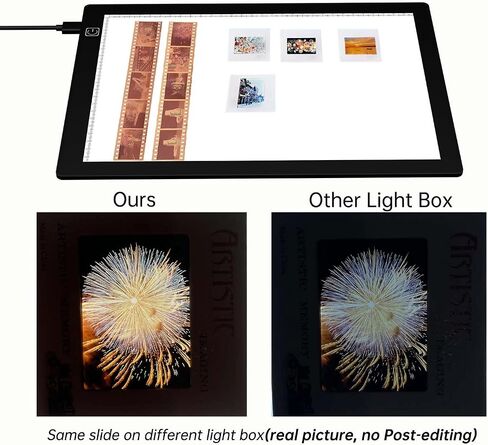 Slide Viewer Light Box 5600K 12"x8" Ultra-Thin Adjustable Brightness Backlight for Slides and Film Negative Scanning in Saudi Arabia