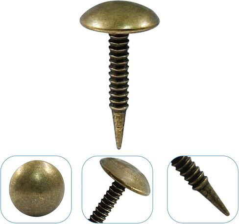 100 Pcs 0.31" x 0.78" Mini Round Thumb Pushpins, 8 x 20 mm Antique Metal Upholstery Tacks, Black Decorative Thumb Tacks for Furniture DIY Project in Saudi Arabia