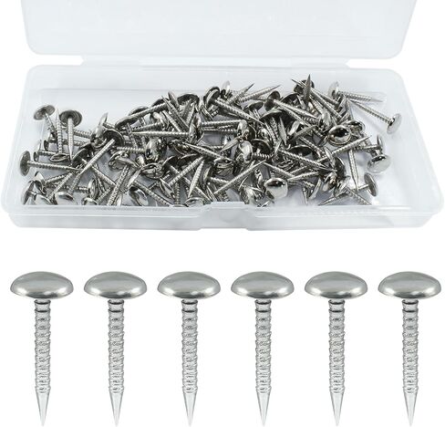 100 PCS 0.31 "× 0.78" Mini Round Thumb Pushpins ، 8 × 20 مم من التنجيد المعدني العتيقة ، مسامير الإبهام الزخرفية الأسود للأثاث DIY in Kuwait