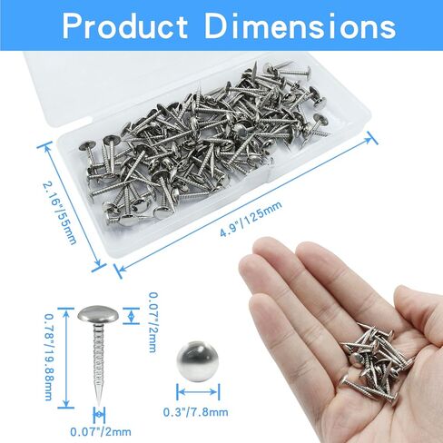 100 PCS 0.31 "× 0.78" Mini Round Thumb Pushpins ، 8 × 20 مم من التنجيد المعدني العتيقة ، مسامير الإبهام الزخرفية الأسود للأثاث DIY in Kuwait