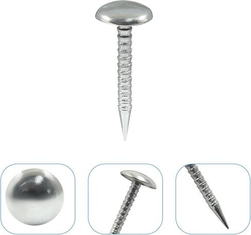 100 PCS 0.31 "× 0.78" Mini Round Thumb Pushpins ، 8 × 20 مم من التنجيد المعدني العتيقة ، مسامير الإبهام الزخرفية الأسود للأثاث DIY in Kuwait