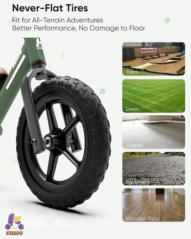 Kriddo Toddler Balance Bike 2 سنة ، توازن الأطفال الدراجة لمدة 2-5 سنوات ، ومحمل مزدوج لركوب أكثر سلاسة ، ولوحة رائعتين ، ومقعد قابل للتعديل ، ومقعد المقود ، وهدايا الدراجة الصغار سن 2-3 in Kuwait