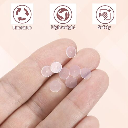 Patikil 100 PCS قرط السيليكون الظهر ، و 7 ملم منصات القرص الصافية مثبتات دعم الأذن بقع دعم غير ثقب السحب للأزرار ، القرط الثقيل in Kuwait