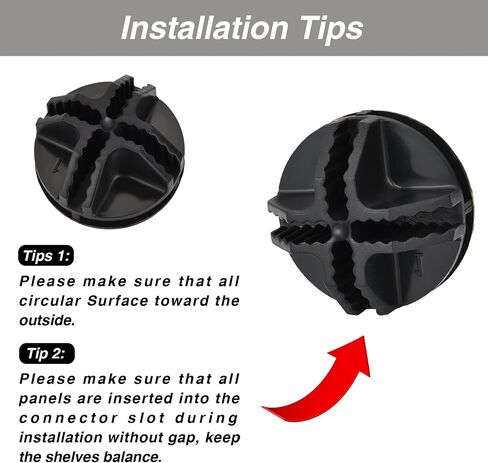 48 Pieces Cube Connectors Plastic Storage Wire Cube Organizer ABS Connectors for Modular Closet Storage Organizer and Wire Shelf (Black) in Saudi Arabia