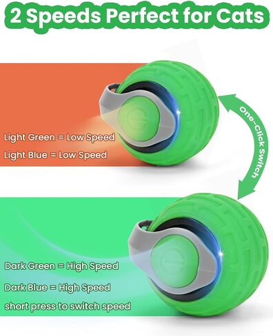 2PCS Cat Toy 3.0 Turbo Tail 2025 New Upgraded 300 mAh Pet Smart Chase Ball Interactive Cats Toy for Indoor Cats Smart Cat Ball Toy with 6 Replacement Tail (Orange&Green) in Saudi Arabia