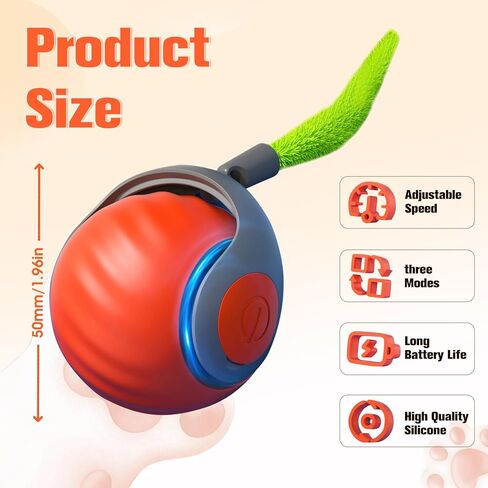 2025 New Upgrade Speedy Tail Cat Toy, Smart Interactive Pet Toys Comes with 4 Tails, Reinforced Version of The Cat Toys Balls, Two Speed Adjustment (Blue) in Saudi Arabia