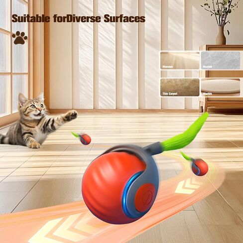 2025 New Upgrade Speedy Tail Cat Toy, Smart Interactive Pet Toys Comes with 4 Tails, Reinforced Version of The Cat Toys Balls, Two Speed Adjustment (Blue) in Saudi Arabia