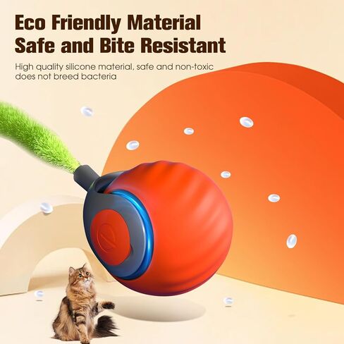2025 New Upgrade Speedy Tail Cat Toy, Smart Interactive Pet Toys Comes with 4 Tails, Reinforced Version of The Cat Toys Balls, Two Speed Adjustment (Blue) in Saudi Arabia