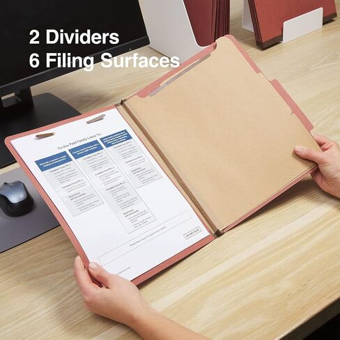 Staples Colored Pressboard Classification Folders, Letter, 2 Partitions, Light Blue, 20/Pack in Saudi Arabia