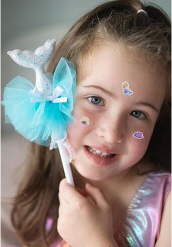 Stick On Earrings - Girls 3D Unicorn Sticker Earrings Self-Adhesive Glitter Craft Gem Stickers (Rainbow) in Saudi Arabia