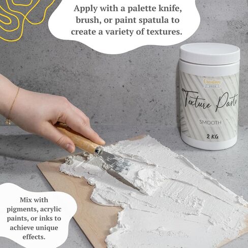 Thick Fine Grained Modeling Paste | 72oz | 2kg | 1460ml | Acrylic Medium | White Structural Molding Texture Paste for Canvas Paint, Art Projects, DIY, 3D Effect | Dimension Additive in Kuwait