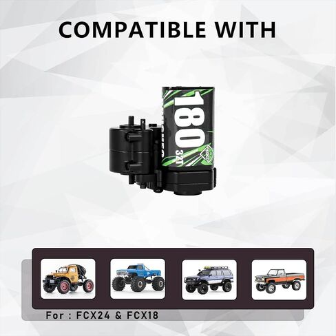 FCX24 Motor Upgrades 32T 180 Motor 2 Speed Transmission Gearbox with Steel Gear for FMS FCX24 Upgrades Smasher Power Wagon 1/24 RC Crawler in Saudi Arabia