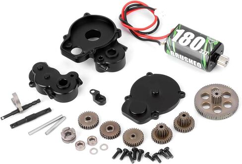 FCX24 Motor Upgrades 32T 180 Motor 2 Speed Transmission Gearbox with Steel Gear for FMS FCX24 Upgrades Smasher Power Wagon 1/24 RC Crawler in Saudi Arabia