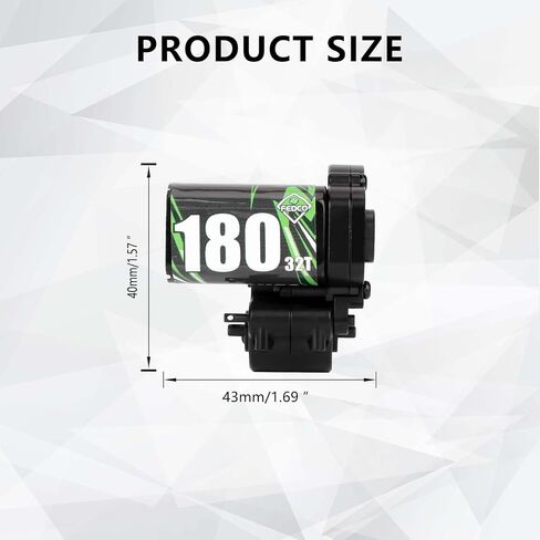 FCX24 Motor Upgrades 32T 180 Motor 2 Speed Transmission Gearbox with Steel Gear for FMS FCX24 Upgrades Smasher Power Wagon 1/24 RC Crawler in Saudi Arabia