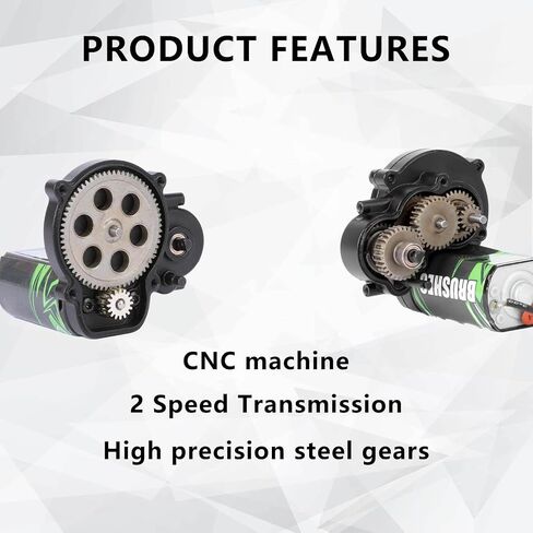 FCX24 Motor Upgrades 32T 180 Motor 2 Speed Transmission Gearbox with Steel Gear for FMS FCX24 Upgrades Smasher Power Wagon 1/24 RC Crawler in Saudi Arabia