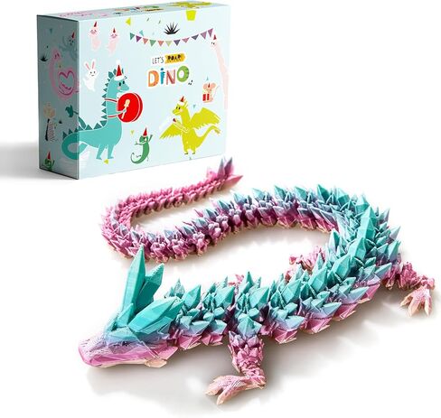 ألعاب Dragon المطبوعة ثلاثية الأبعاد ، ألعاب تململ ثلاثية الأبعاد ، لعبة Dragon Fidget ، تنين مفصلي ، ألعاب مكتب تنفيذي للمكتب المنزلي (Red Blue) in Kuwait