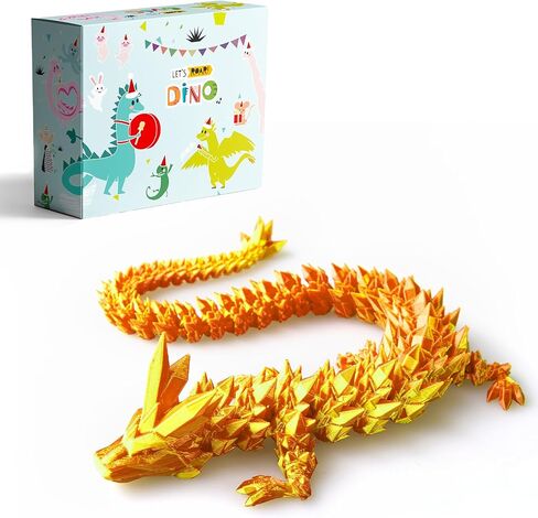 3D Printed Dragon Toys, 3D Printed Fidget Toys, Dragon Fidget Toy, Articulated Dragon, Home Office Decor Executive Desk Toys (Red-Blue) in Saudi Arabia