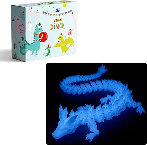3D Printed Dragon Toys, 3D Printed Fidget Toys, Dragon Fidget Toy, Articulated Dragon, Home Office Decor Executive Desk Toys (Red-Blue) in Saudi Arabia