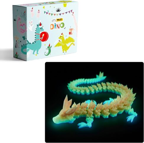 3D Printed Dragon Toys, 3D Printed Fidget Toys, Dragon Fidget Toy, Articulated Dragon, Home Office Decor Executive Desk Toys (Red-Blue) in Saudi Arabia