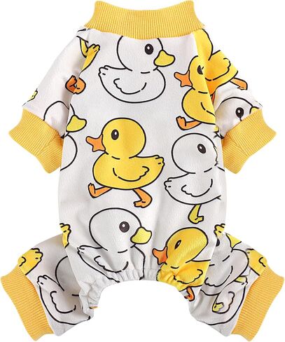 Dog Pajamas Cute Duck Soft Fleece Stretchy Dog Onesie Pet Pjs Fall Dog Clothes for Small Dogs Girl Boy (Small, Brown Monkey) in Saudi Arabia