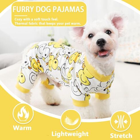 Dog Pajamas Cute Duck Soft Fleece Stretchy Dog Onesie Pet Pjs Fall Dog Clothes for Small Dogs Girl Boy (Small, Brown Monkey) in Saudi Arabia