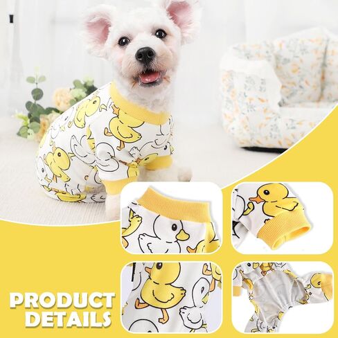 Dog Pajamas Cute Duck Soft Fleece Stretchy Dog Onesie Pet Pjs Fall Dog Clothes for Small Dogs Girl Boy (Small, Brown Monkey) in Saudi Arabia