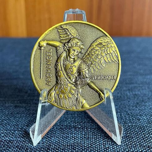 رئيس الملائكة المسيحية التحدي عملة القديس مايكل راعي القديس من ضباط الشرطة ، عملة الكتاب المقدس (الفضة) in Kuwait