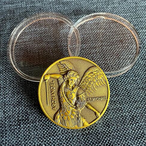 رئيس الملائكة المسيحية التحدي عملة القديس مايكل راعي القديس من ضباط الشرطة ، عملة الكتاب المقدس (الفضة) in Kuwait