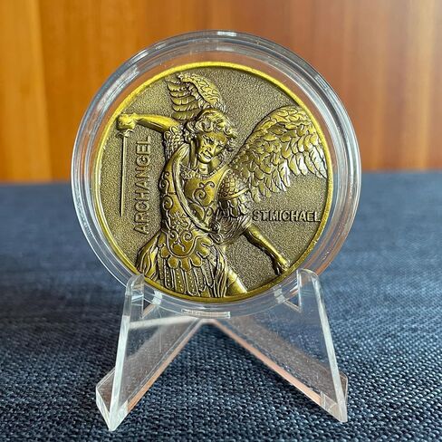 رئيس الملائكة المسيحية التحدي عملة القديس مايكل راعي القديس من ضباط الشرطة ، عملة الكتاب المقدس (الفضة) in Kuwait