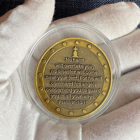 رئيس الملائكة المسيحية التحدي عملة القديس مايكل راعي القديس من ضباط الشرطة ، عملة الكتاب المقدس (الفضة) in Kuwait