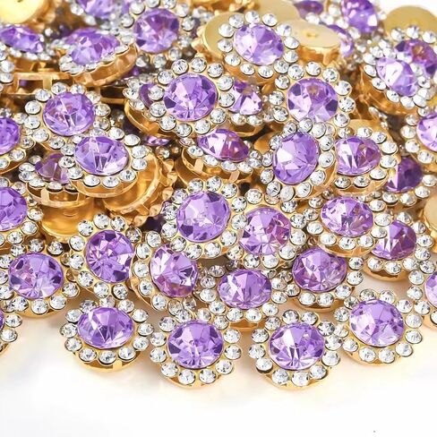 120 Pcs 12mm Sunflower Sew on Rhinestones Crystal Glass Gems, Metal Claw Rhinestones Jewels for Crafts, Glitter Gemstones for Clothes Shoes Cap Earring Belt Sewing Accessories(03 Red) in Kuwait