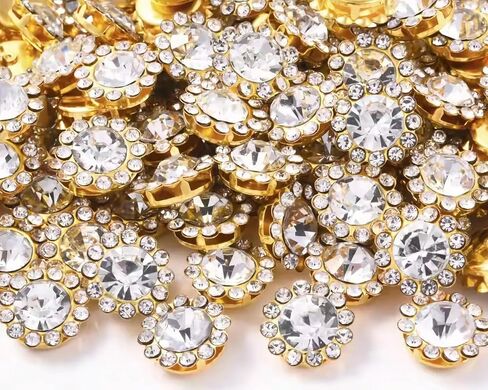 120 Pcs 12mm Sunflower Sew on Rhinestones Crystal Glass Gems, Metal Claw Rhinestones Jewels for Crafts, Glitter Gemstones for Clothes Shoes Cap Earring Belt Sewing Accessories(03 Red) in Kuwait