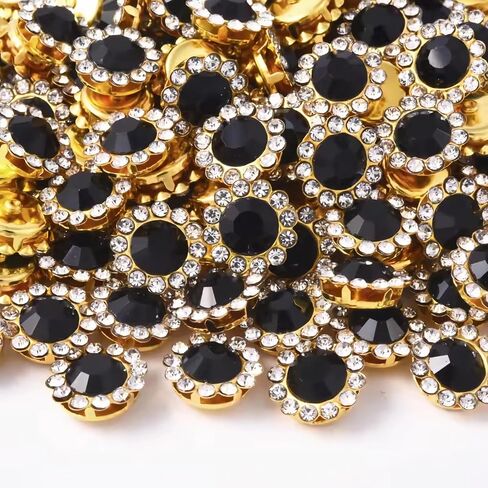 120 Pcs 12mm Sunflower Sew on Rhinestones Crystal Glass Gems, Metal Claw Rhinestones Jewels for Crafts, Glitter Gemstones for Clothes Shoes Cap Earring Belt Sewing Accessories(03 Red) in Kuwait