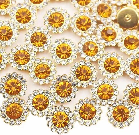 120 Pcs 12mm Sunflower Sew on Rhinestones Crystal Glass Gems, Metal Claw Rhinestones Jewels for Crafts, Glitter Gemstones for Clothes Shoes Cap Earring Belt Sewing Accessories(03 Red) in Kuwait