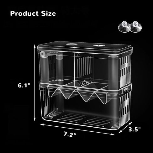 Mipukbay Large Aquarium Isolation Breeding Box, Acrylic Transparent Aquarium Breeder Box for Fish Fry Hatching, Shrimp Breeding, Betta, Guppy, Killifish, Clownfish, Suitable for 5-40 Gallon Tanks in Kuwait