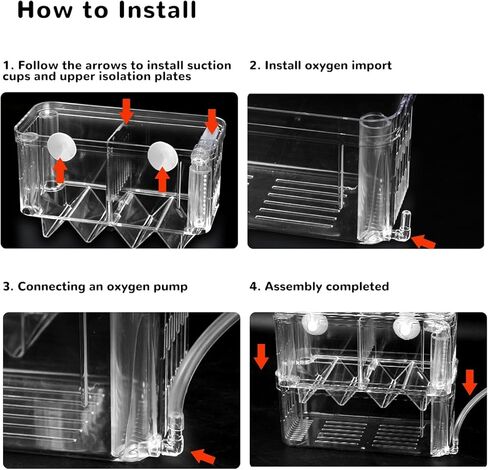 Mipukbay Large Aquarium Isolation Breeding Box, Acrylic Transparent Aquarium Breeder Box for Fish Fry Hatching, Shrimp Breeding, Betta, Guppy, Killifish, Clownfish, Suitable for 5-40 Gallon Tanks in Kuwait