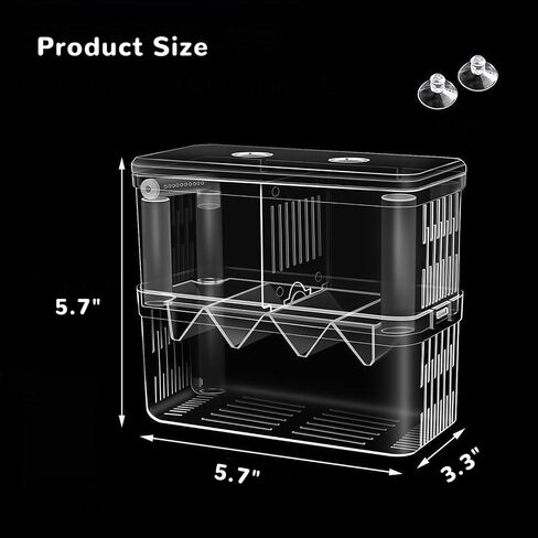 Mipukbay Large Aquarium Isolation Breeding Box, Acrylic Transparent Aquarium Breeder Box for Fish Fry Hatching, Shrimp Breeding, Betta, Guppy, Killifish, Clownfish, Suitable for 5-40 Gallon Tanks in Kuwait