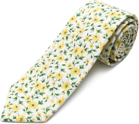 Cotton Floral Ties for Men 2.76" Men's Skinny Tie Linen Flower Printed Neck Tie for Wedding Dating Party in Kuwait
