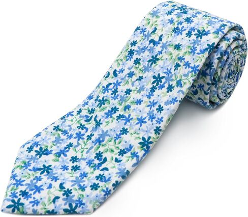 Cotton Floral Ties for Men 2.76" Men's Skinny Tie Linen Flower Printed Neck Tie for Wedding Dating Party in Kuwait