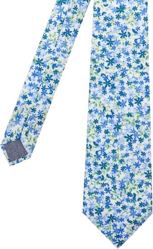 Cotton Floral Ties for Men 2.76" Men's Skinny Tie Linen Flower Printed Neck Tie for Wedding Dating Party in Kuwait
